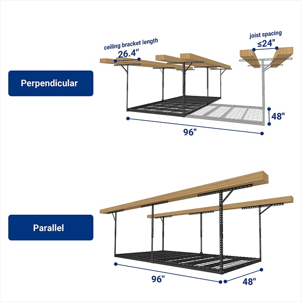 Max Series 4′ x 8′ Heavy Duty Overhead Garage Storage Rack