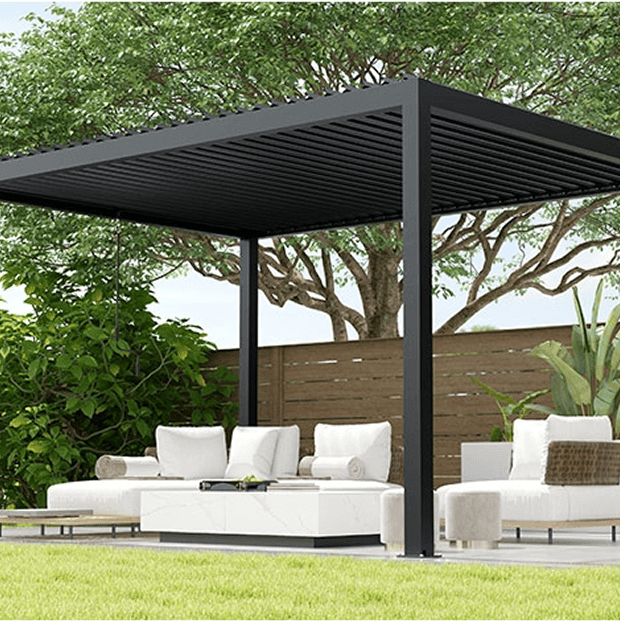 Outdoor Louver Pergola 10x19ft | FLEXIMOUNTS
