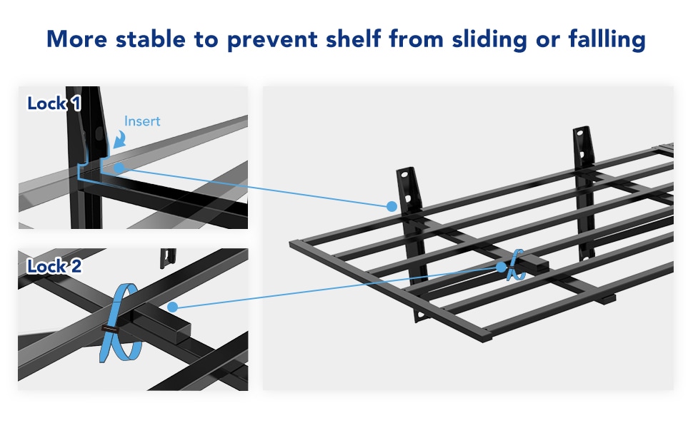 Dolibest 2PCS 16''x 38'' Heavy Duty Wall Mount Garage shelf, Sturdy Garage Wall  Shelving with Power Tool Storage, Wall Mounted Garage St