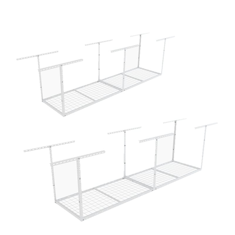FLEXIMOUNTS 2-Pack 2x8 Feet Overhead Garage Storage Rack£¬White