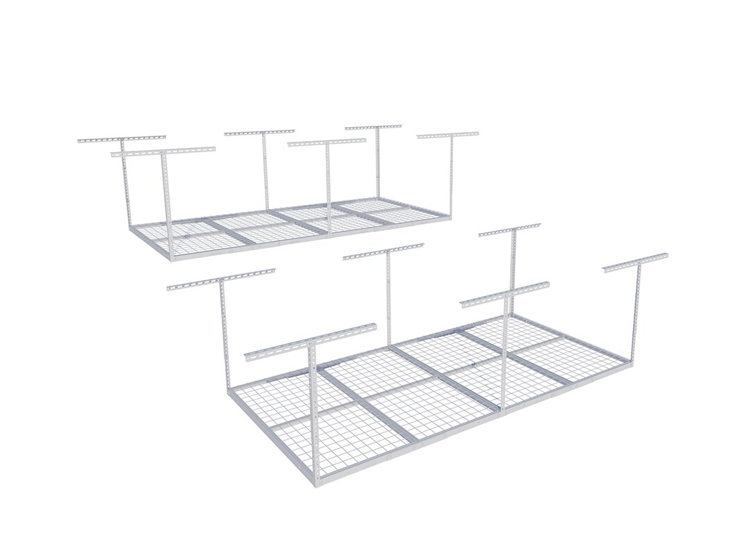FLEXIMOUNTS 2 Pack 4x8  Garage Storage Organization System, Heavy Duty Metal Garage Ceiling Storage Racks