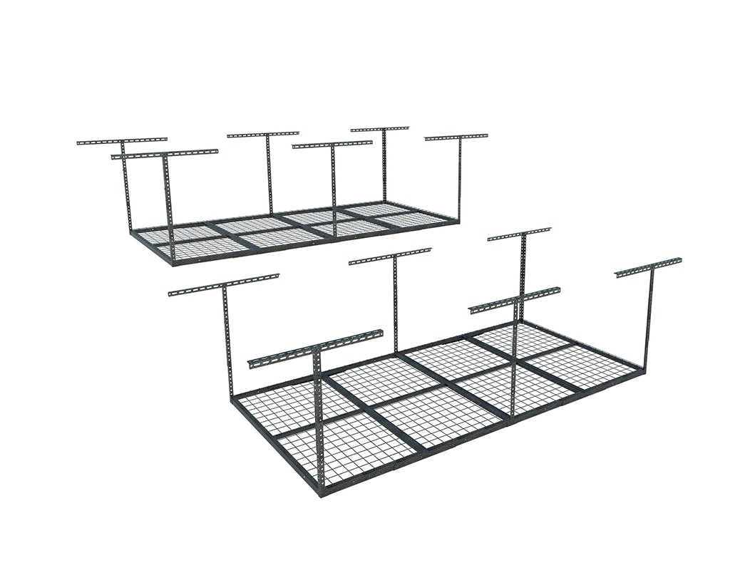 FLEXIMOUNTS 2 Pack 4x8 Heavy Duty Overhead Garage Storage Rack