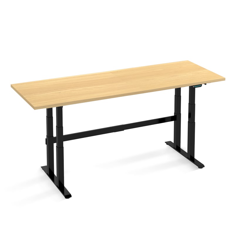 FLEXIMOUNTS Ultra-Stable Electric Height Adjustable Workbench  with 72"¡Á36" Rubber Wood Desktop