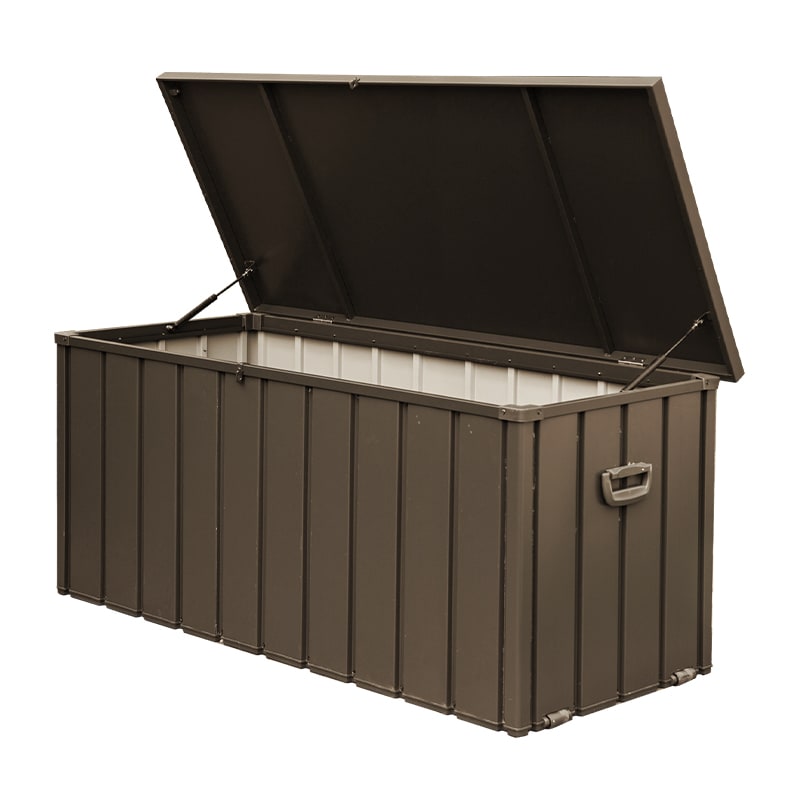 FLEXIMOUNTS 160 Gallon Deck Box-Organization and Storage for Patio Furniture Outdoor Cushions, Throw Pillows, Garden Tools and Pool Floats, Brown