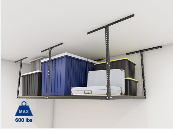thumbnail image 2 of Klutch Overhead Garage Storage Rack – 48x96 Inches, 750 Lb Capacity, No Assembly Needed 2 of 4