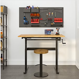 FLEXIMOUNTS Banco de trabajo eléctrico de altura ajustable con teclado de  memoria, mesa de trabajo de 47 x 24 pulgadas, mesa de trabajo de madera de