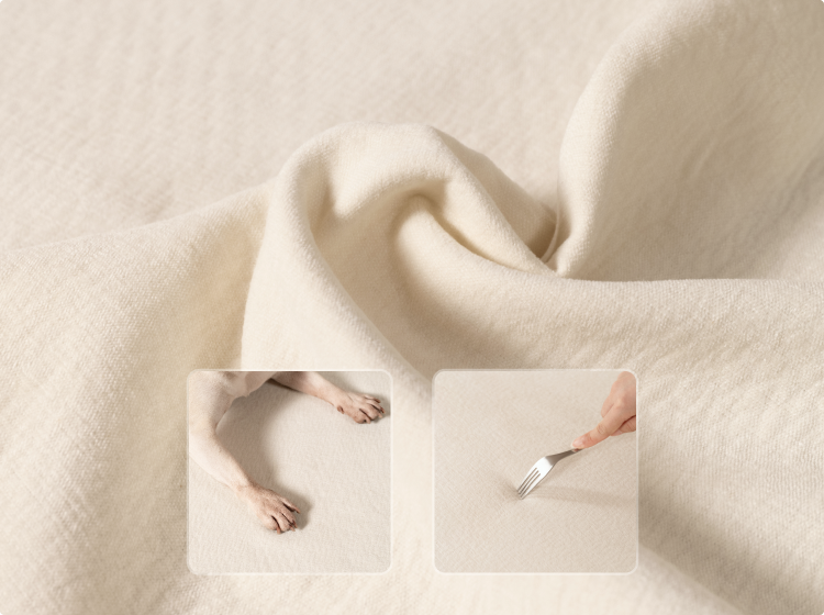 Durable chenille upholstery on a recliner chair designed for everyday use with kids and pets