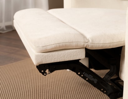 Sturdy frame of an oversized power recliner chair supporting up to 350 pounds