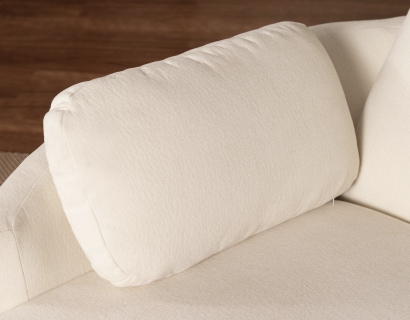 Two removable pillows provide flexible head, neck, and lumbar support on a recliner chair