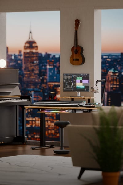 E7 Hive standing desk for music creation home studio