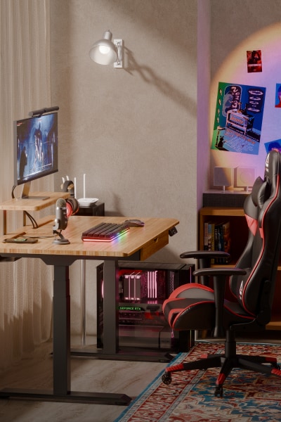 E7 Hive electric standing desk for gaming workstation