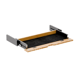 Detail shot, 2-in-1 keyboard tray accessory