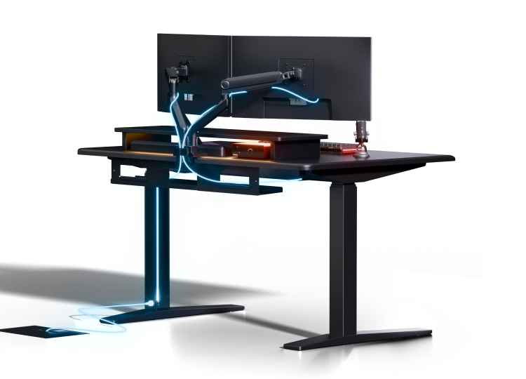 FlexiSpot E7 Pro CableFlow standing desk with in-column cable management and dual-motor height adjustment