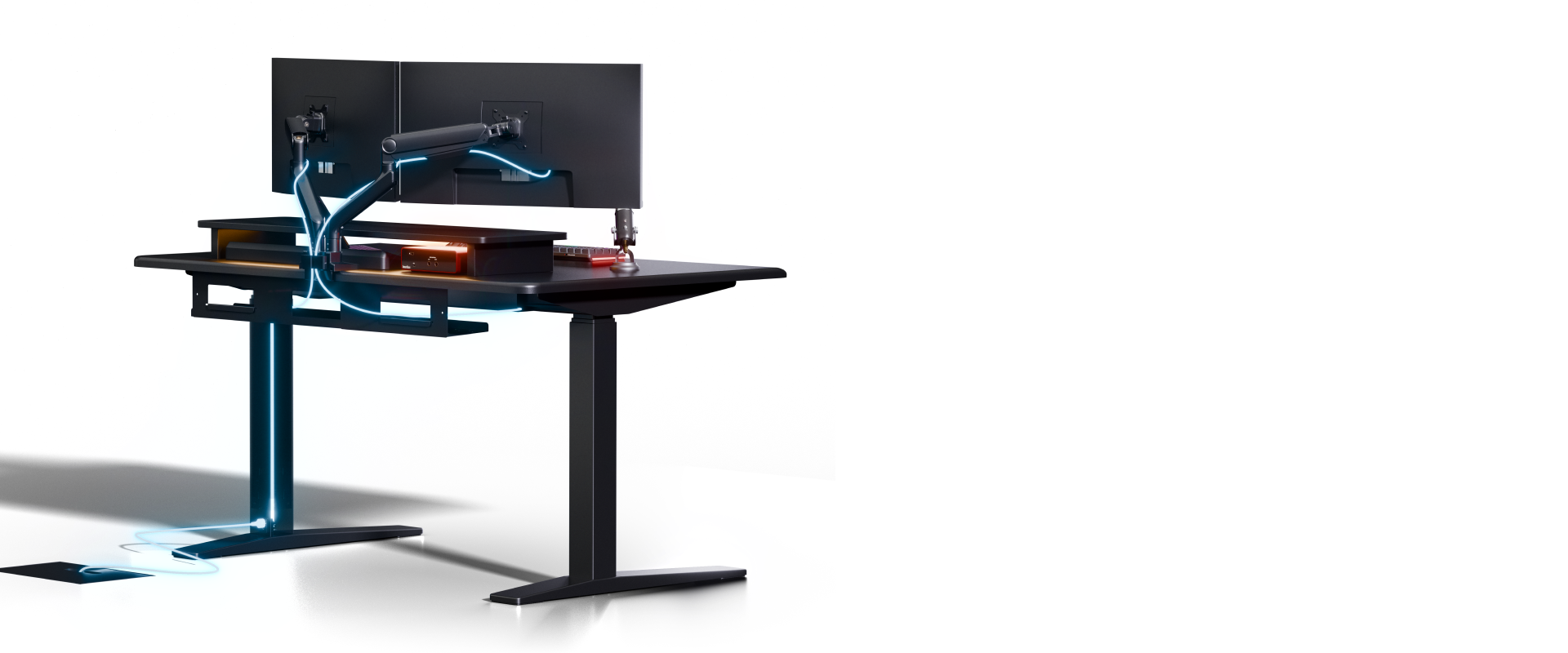 FlexiSpot E7 Pro CableFlow standing desk with in-column cable management and dual-motor height adjustment