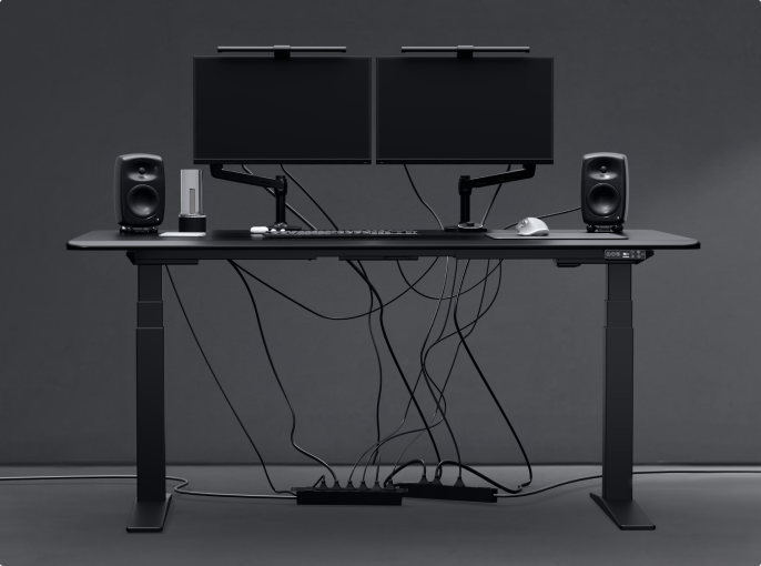 Flexispot E7BPro&140x70cmブラック アクセサリー2点付き FlexiSpot Standing Desk with Integrated Cable Management | E7 Pro