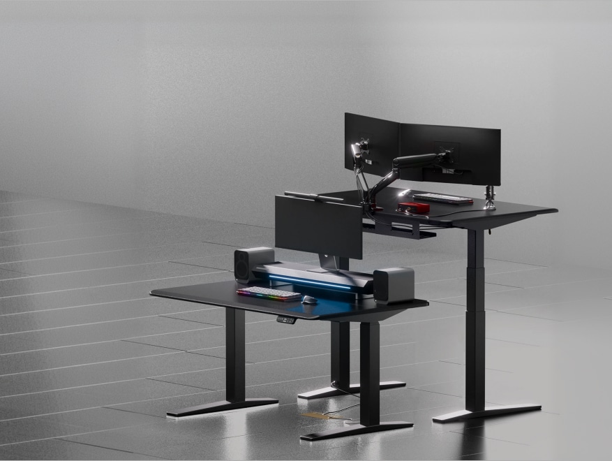 Height adjustable standing desk with precise height adjustment for seamless sit-to-stand transitions