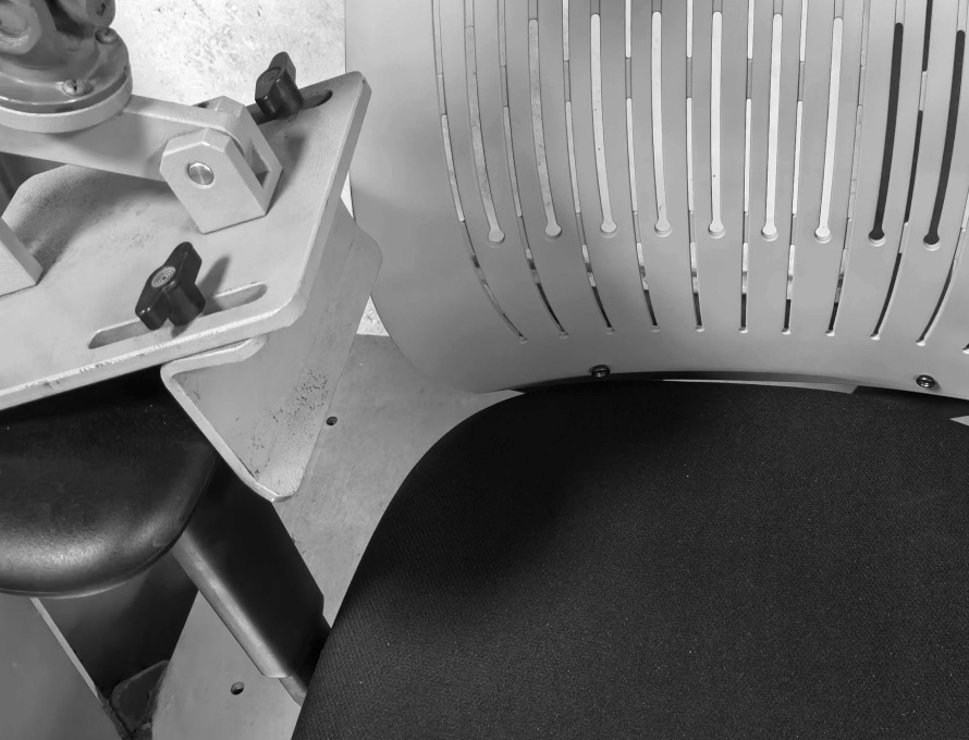 ErgoStretch chair armrest durability test, certified by BIFMA and SGS.
