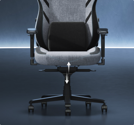 GC7 gaming chair demonstrating adjustable seat height function