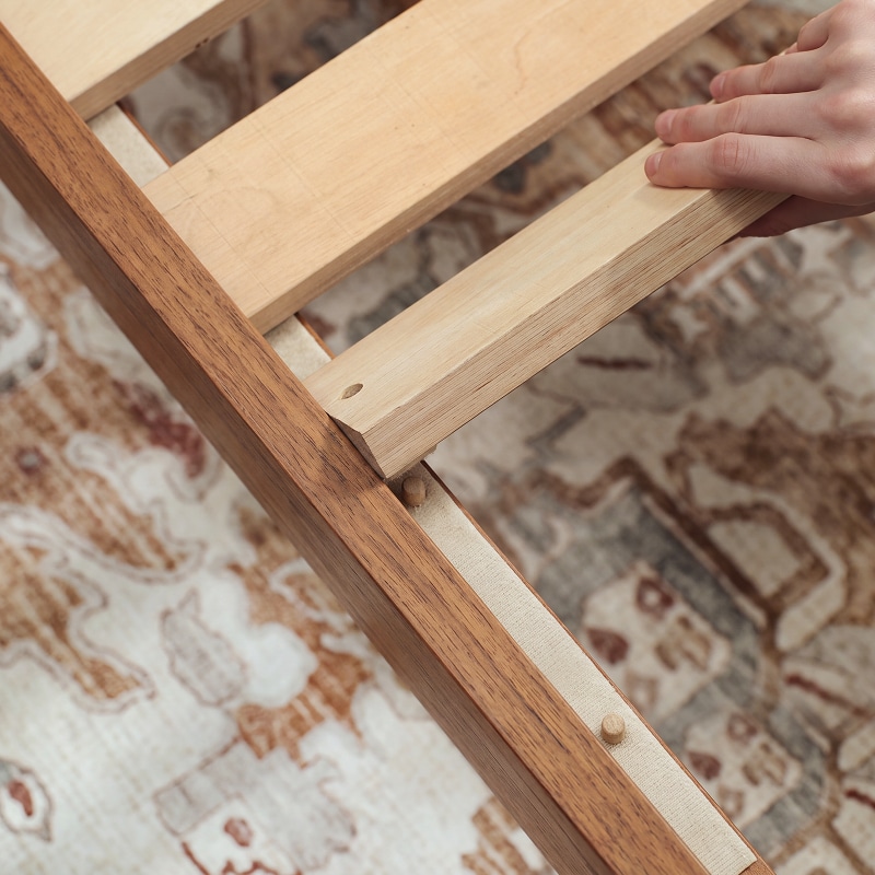 <p>Mortise Holes for Slats</p>