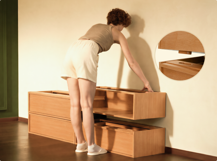 Kana Modular Cabinet with tool-free assembly and timeless modern design