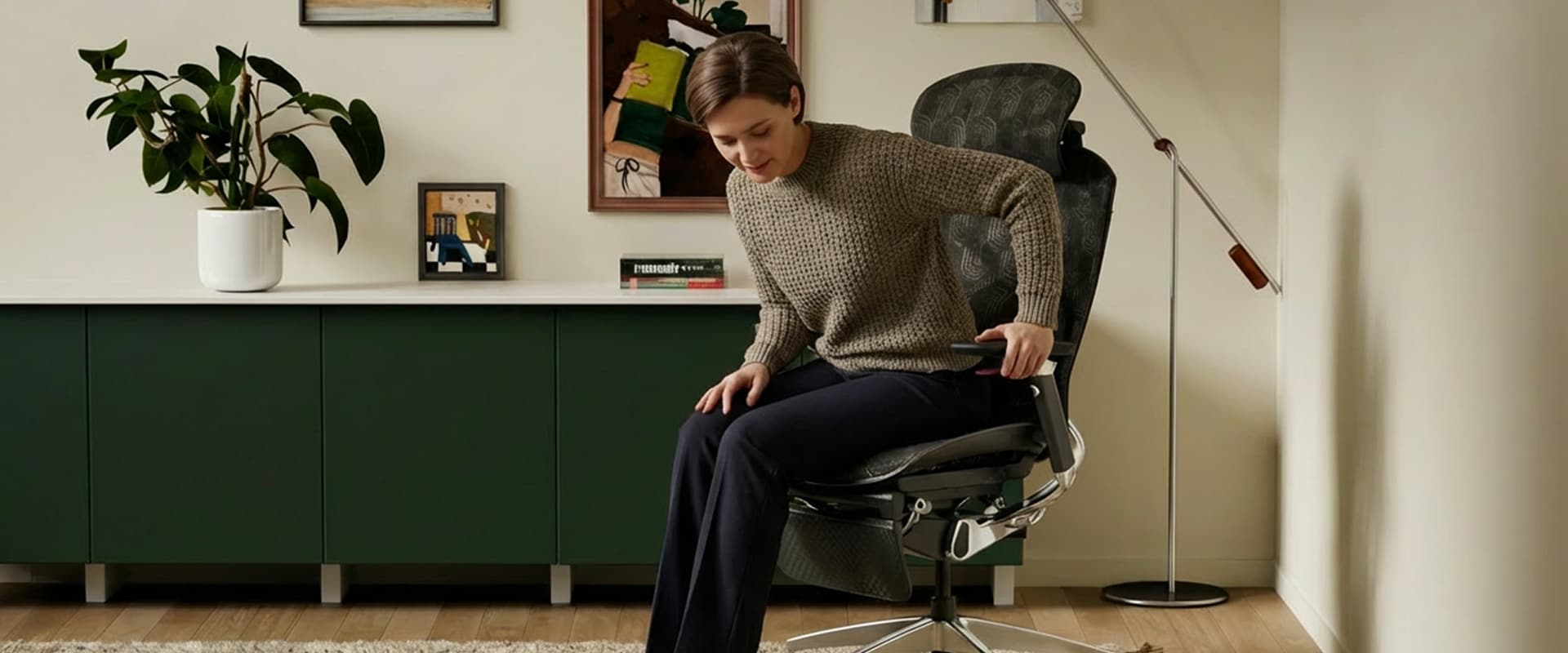 Ergonomic chair Apollo with easy-paddle control