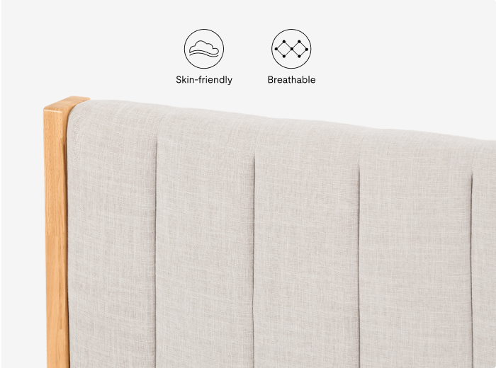 Breathable Soft-Touch Upholstered Headboard with Premium Fabric for Year-Round Comfort
