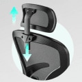 C2 chair headrest showing 5.1-inch up and down lifting adjustment
