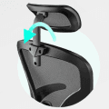 C2 chair headrest showing 30-degree rotating angle adjustment