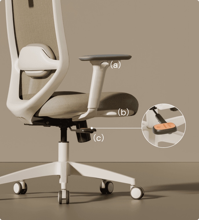 ergonomic chair C5 with easy-touch control