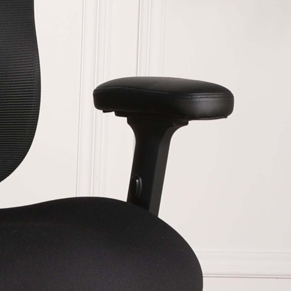 C3 ergonomic chair close‑up of extra thick padded armrest for all‑day arm support