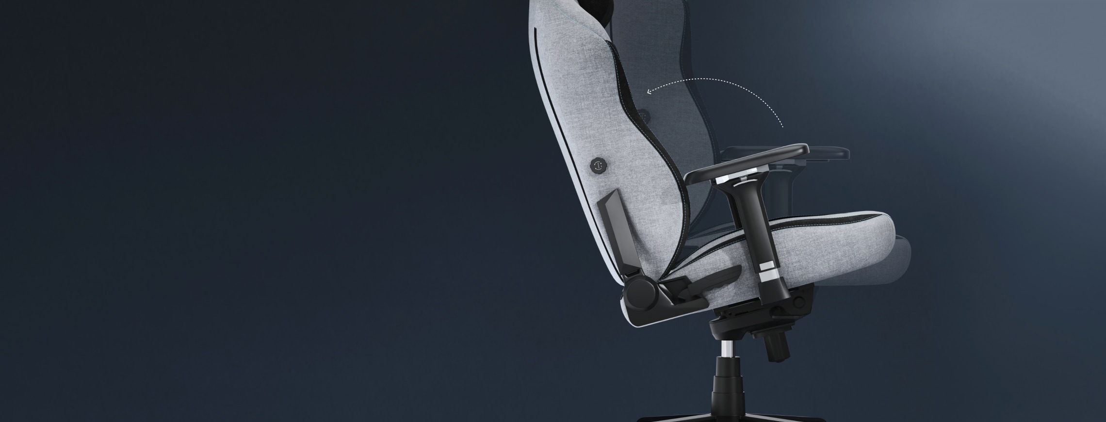 Smooth front-to-back rocking motion feature detail of the GC7 ergonomic gaming chair