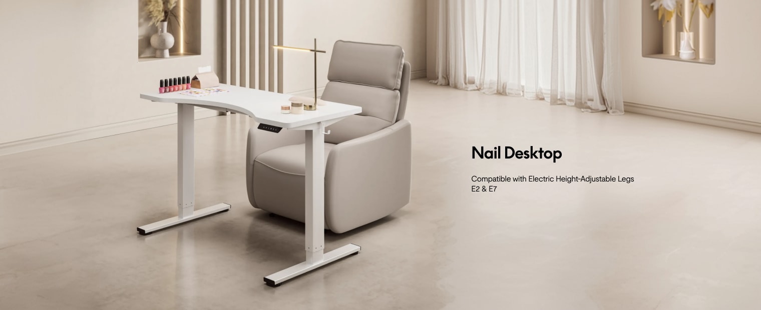 Nail Desktop compatible with Flexispot E2 and E7 electric height-adjustable legs