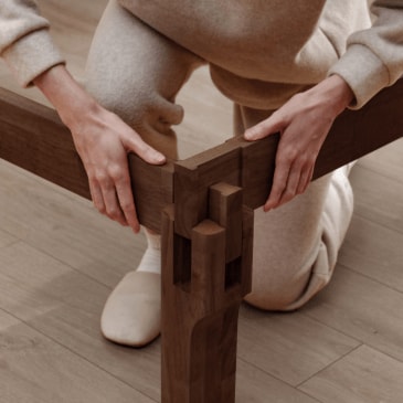 FlexiSpot Kana Japanese Joinery Bed with Headboard | Simple Design