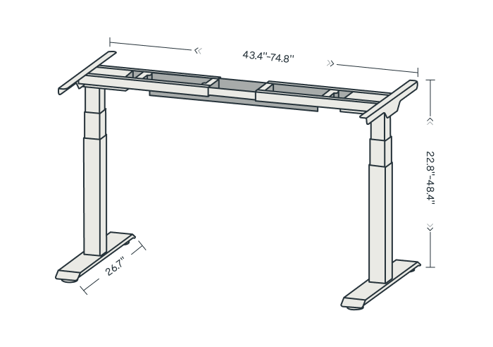Electric Height Adjustable Standing Desk: Dual Motor Economical