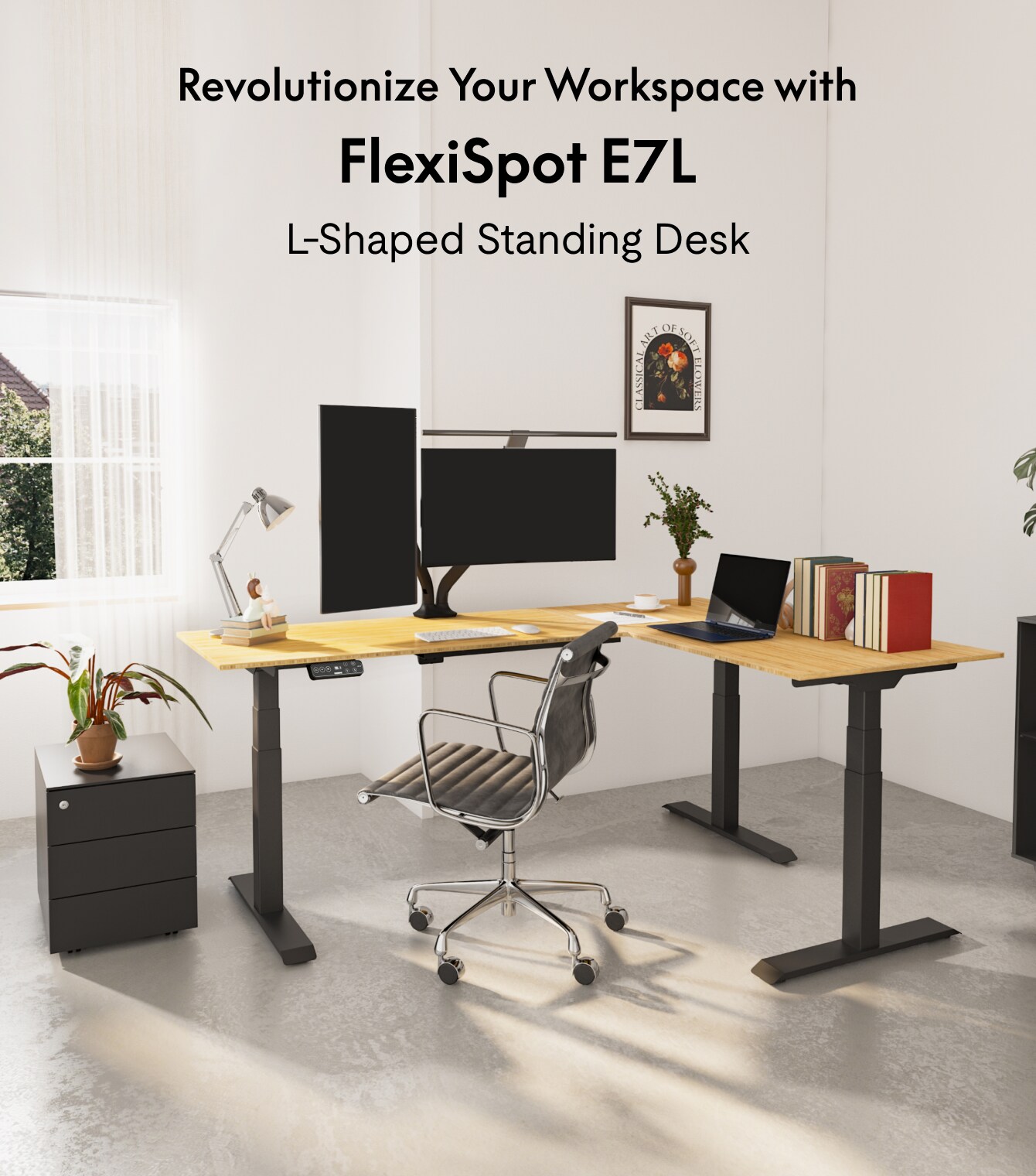 Pro L-Shaped Standing Desk (E7L)
