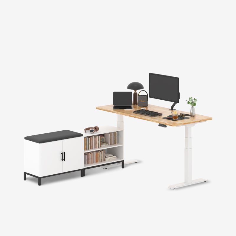 Standing Desk with Side Cabinet