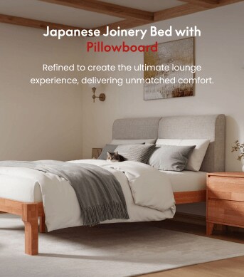 Kana Japanese Joinery Bed w/  Pillowboard (Oak)