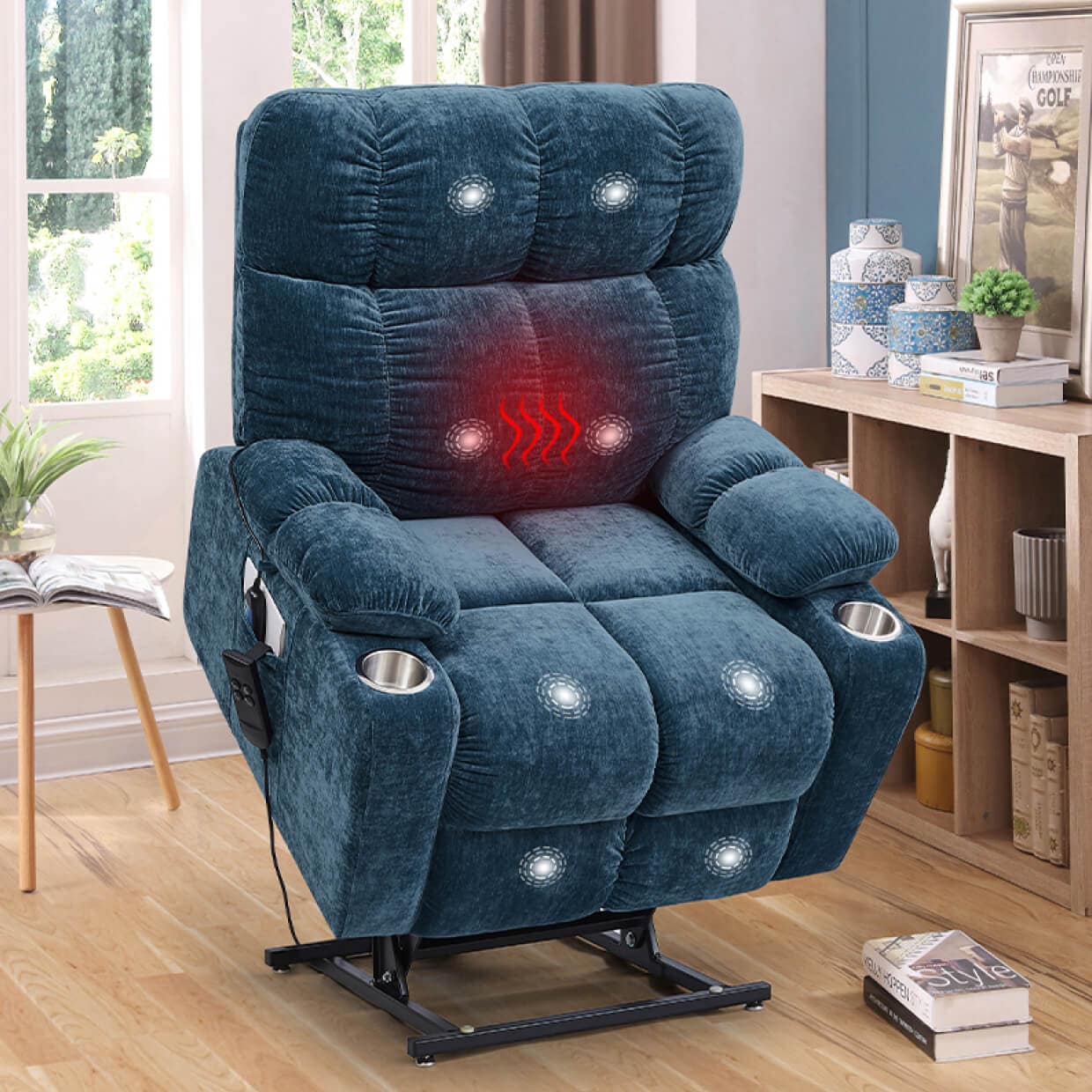 XDL91 Power Lift Recliner Chair With Heat And Massage And Cup Holders FlexiSpot US