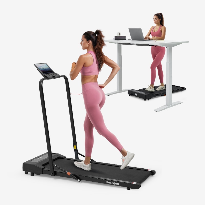 FlexiSpot 2-in-1 Walking Treadmill – 6 Modes, 264 lbs Capacity